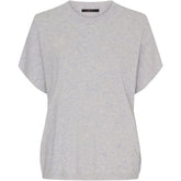 BTFCPH Finstrikket t-shirt i cashmere blanding Pullovers Baby Blue Melange