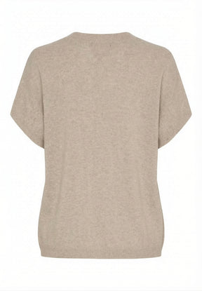 BTFCPH Finstrikket t-shirt i cashmere blanding Pullovers Cream Melange