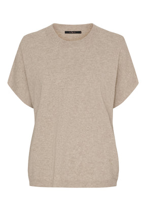 BTFCPH Finstrikket t-shirt i cashmere blanding Pullovers Cream Melange