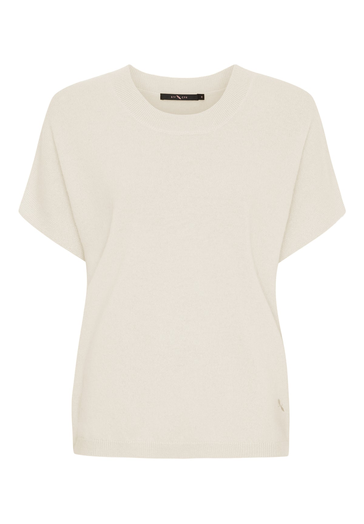 BTFCPH Finstrikket t-shirt i cashmere blanding Pullovers Ivory Melange