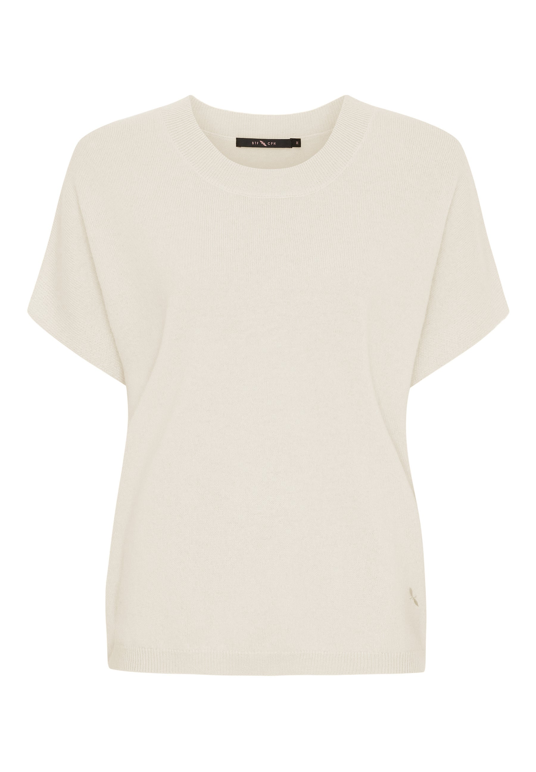 BTFCPH Finstrikket t-shirt i cashmere blanding Pullovers Ivory Melange