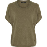 BTFCPH Finstrikket t-shirt i cashmere blanding Pullovers Olive Brown Melange