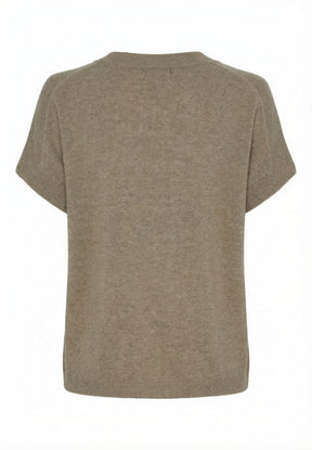 BTFCPH Finstrikket t-shirt i cashmere blanding Pullovers Taupe Melange