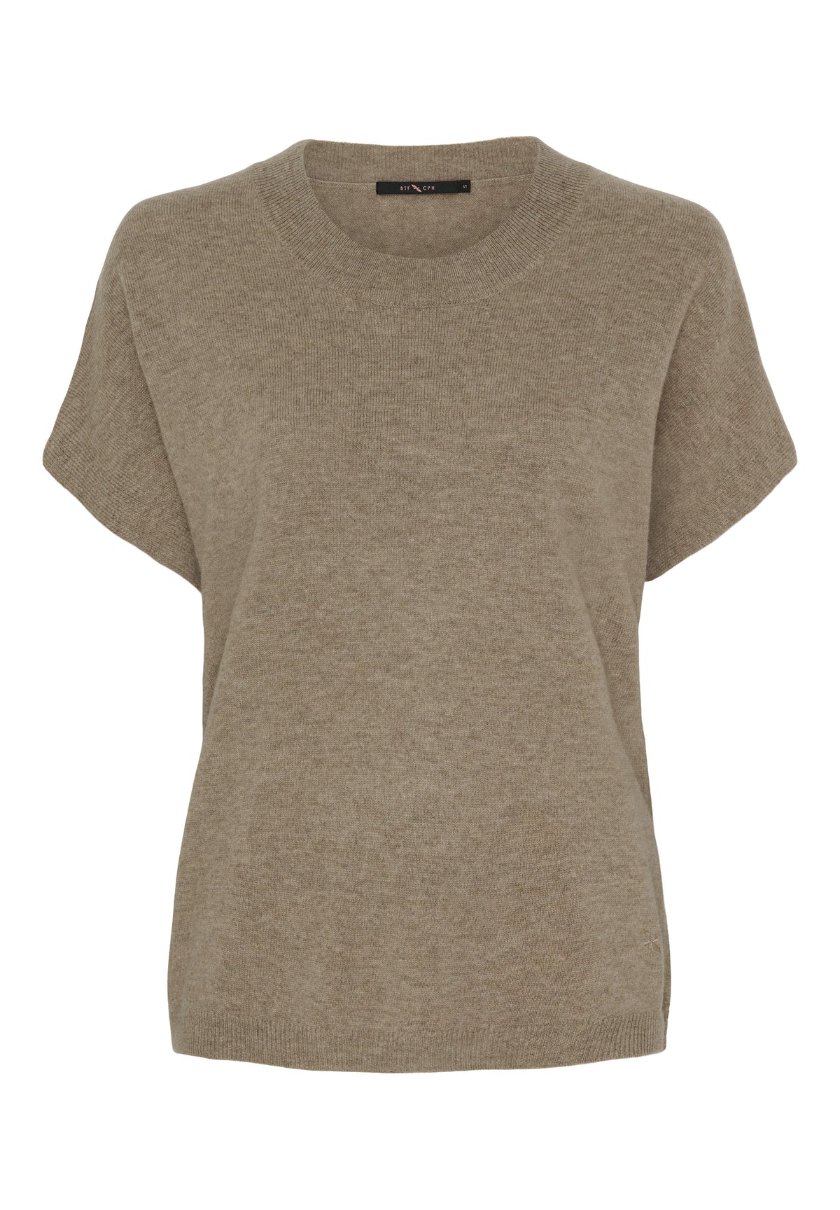BTFCPH Finstrikket t-shirt i cashmere blanding Pullovers Taupe Melange