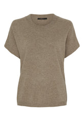 BTFCPH Finstrikket t-shirt i cashmere blanding Pullovers Taupe Melange