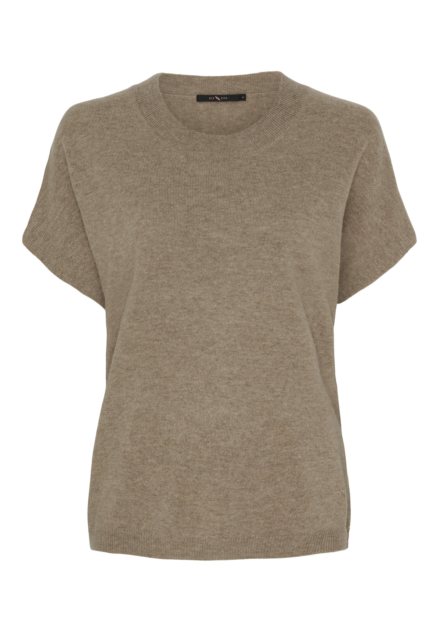 BTFCPH Finstrikket t-shirt i cashmere blanding Pullovers Taupe Melange