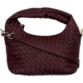 BTFCPH Flettet clutch i læder Tasker Bordeaux w. Silver acc.