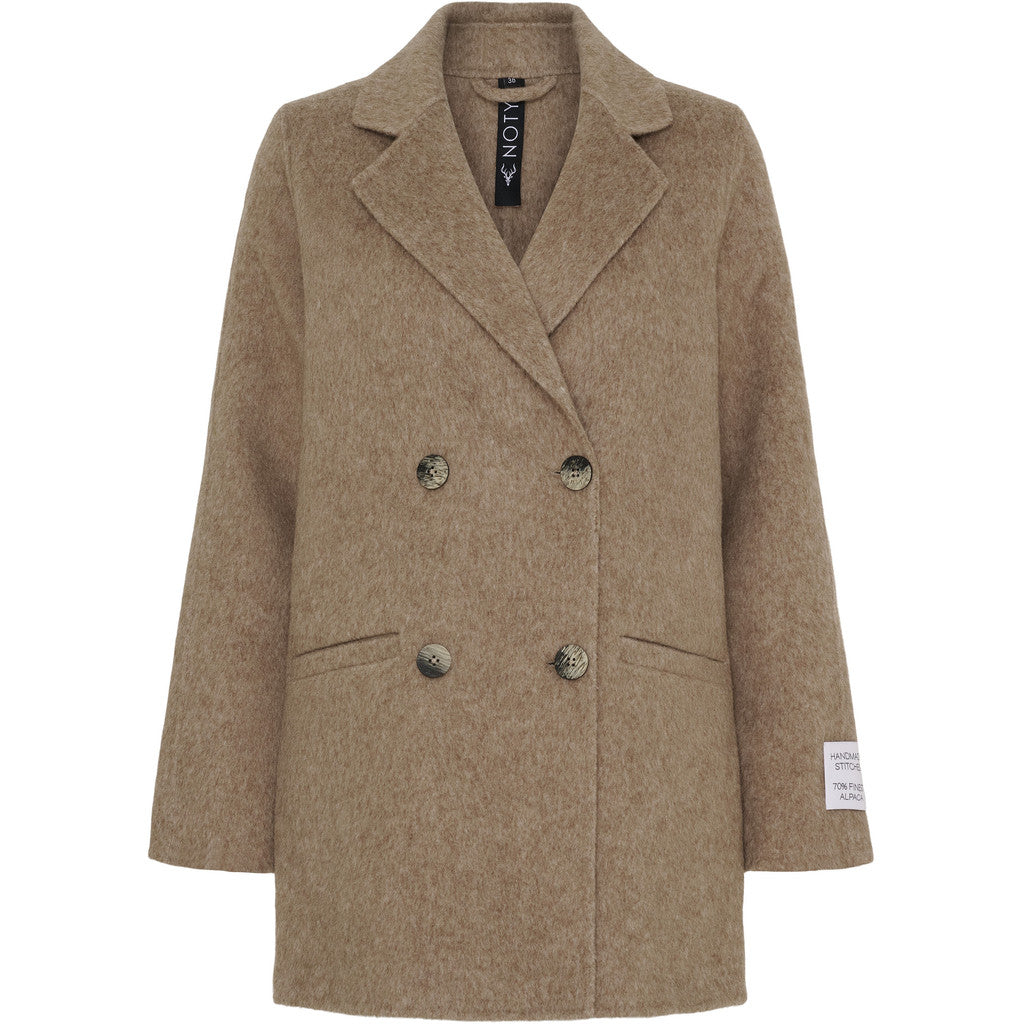 NOTYZ Frakke i alpaca uld Frakker Light Brown Melange