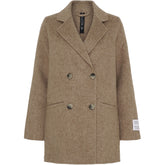 NOTYZ Frakke i alpaca uld Frakker Light Brown Melange