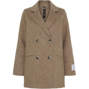 NOTYZ Frakke i alpaca uld Frakker Light Brown Melange