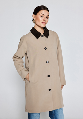 NOTYZ Frakke med fløjlskrave Frakker Beige