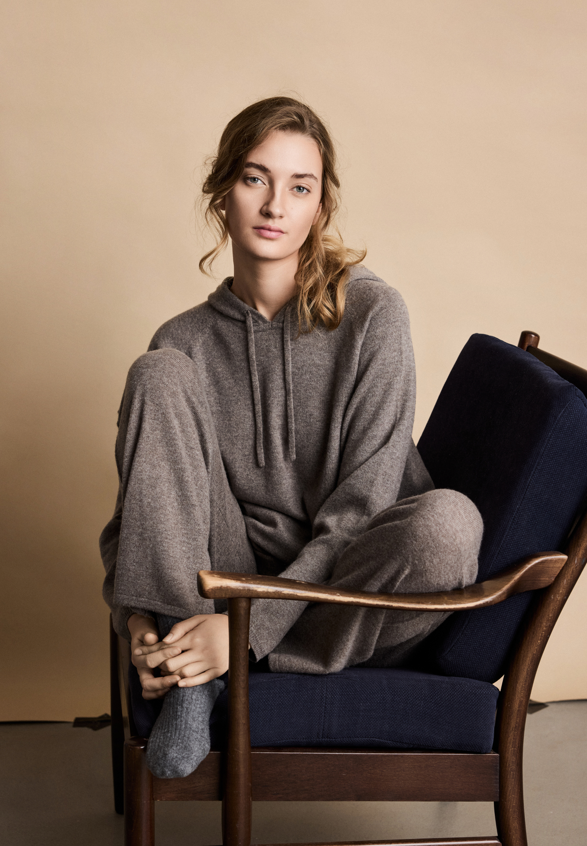 BTFCPH Hoodie i cashmere Knit Ash Brown Melange