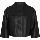 NOTYZ Jakke i læder med 3/4 ærmer Jakker Sort