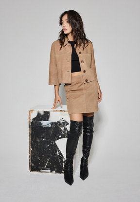 NOTYZ Jakke i ruskind med 3/4 ærmer Jakker Brun