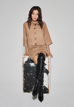 NOTYZ Jakke i ruskind med 3/4 ærmer Jakker Brun