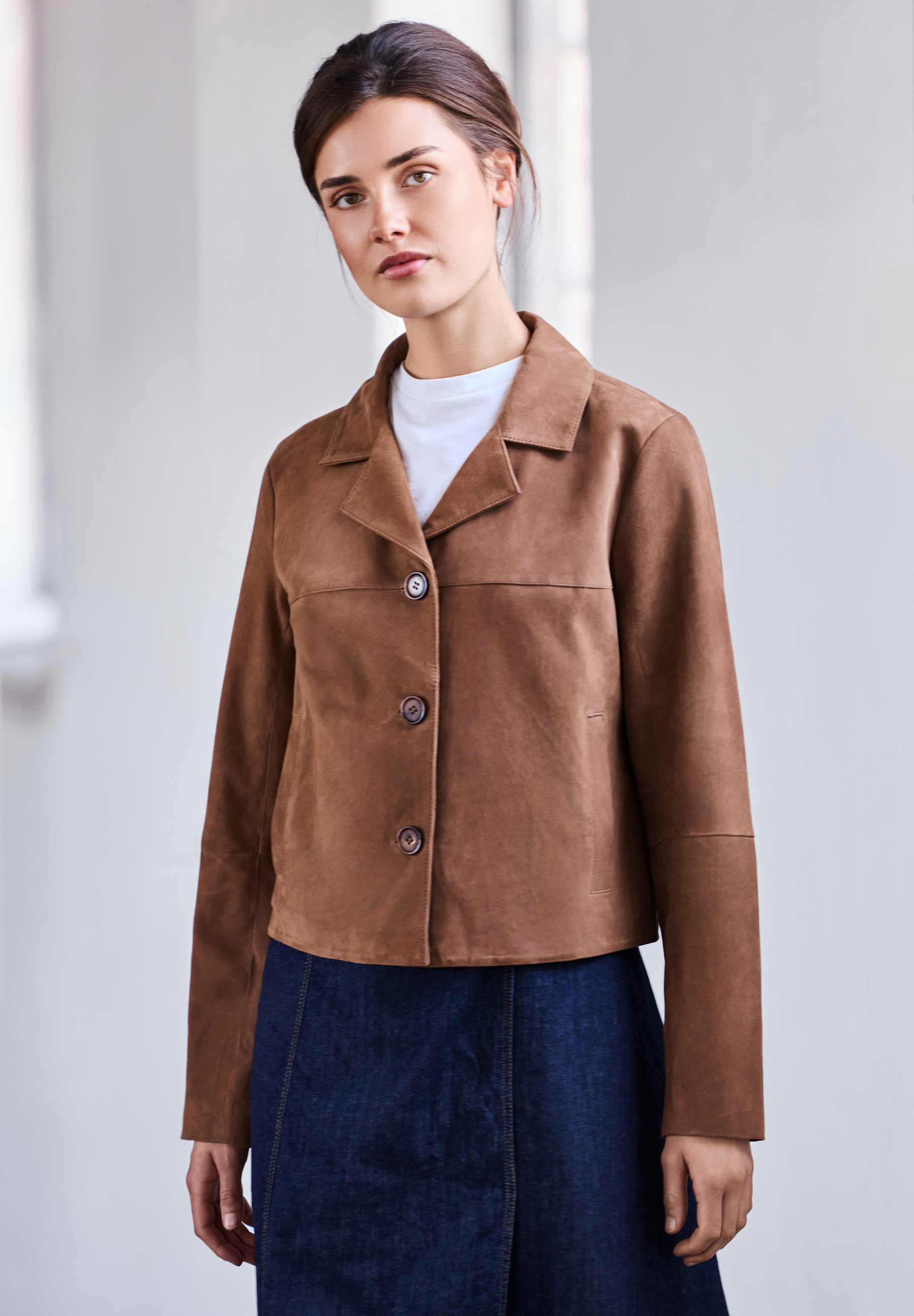 BTFCPH Jakke i ruskind med knapper Jakker Caramel