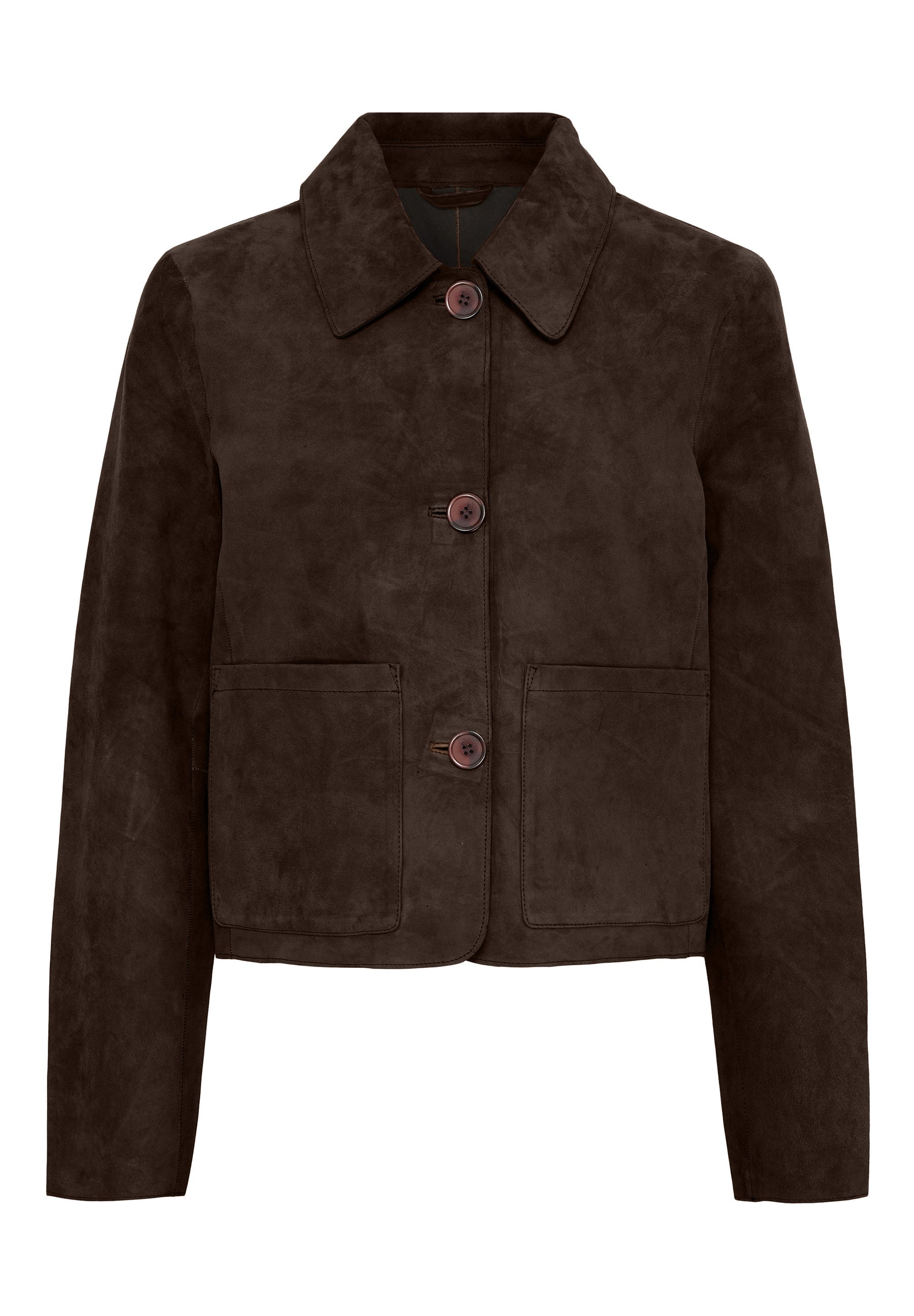 BTFCPH Jakke i ruskind med knapper Jakker Dark Chocolate Brown