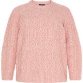 NO. 1 BY OX Kabelstrikket sweater med uld Sweaters Marmelade Rose