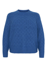 NO. 1 BY OX Kabelstrikket trøje Sweaters Blå
