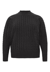 NO. 1 BY OX Kabelstrikket trøje Sweaters Sort