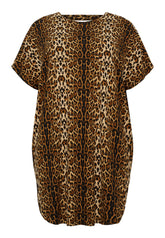 NO. 1 BY OX Kjole i leopardprint Kjoler Brown Leopard print