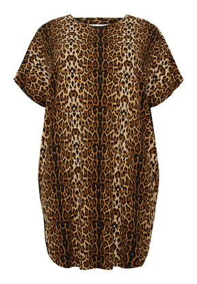 NO. 1 BY OX Kjole i leopardprint Kjoler Brown Leopard print