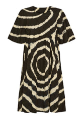 NO. 1 BY OX Kjole med cirkelmønster Kjoler Black and white tie dye