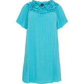 NO. 1 BY OX Kjole med flæser omkring hals Kjoler Scuba blue