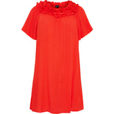 NO. 1 BY OX Kjole med flæser omkring hals Kjoler Tomato Red