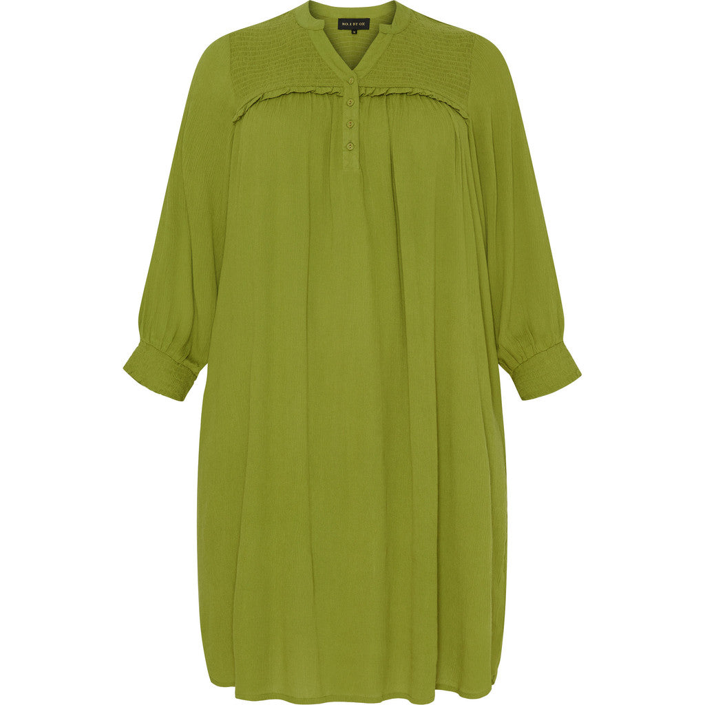 NO. 1 BY OX Kjole med smock detaljer Kjoler Golden Cypress Green