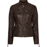BTFCPH Klassisk biker læderjakke Jakker Dark Truffle w. Gunmetal acc.