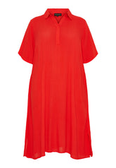 NO. 1 BY OX Klassisk kjole med lommer Kjoler Tomato Red