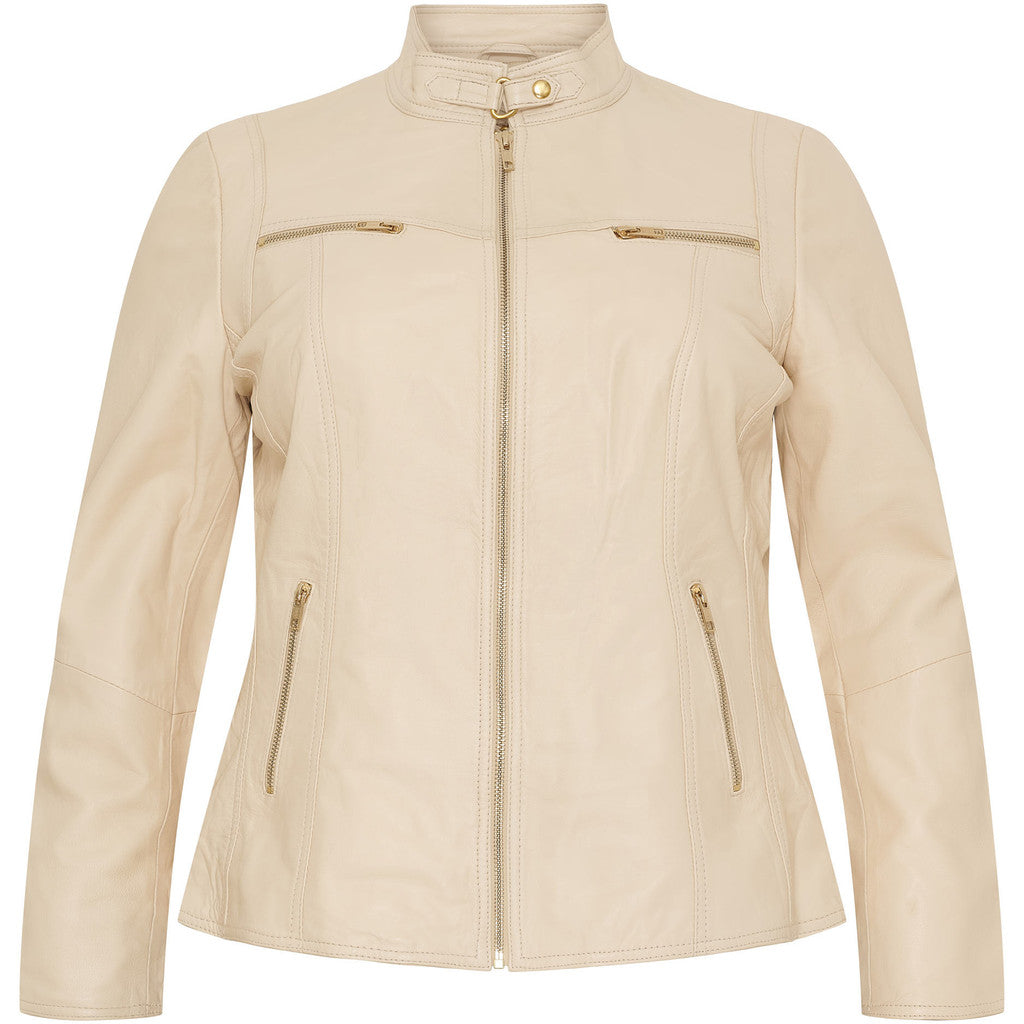NO. 1 BY OX Klassisk læderjakke (Str. 48 - 56) Jakker Ivory w. Light Gold acc.