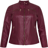 NO. 1 BY OX Klassisk skinnjacka (Storlek 48 - 56) Jackor Windsor Vin m. ljus guld acc.