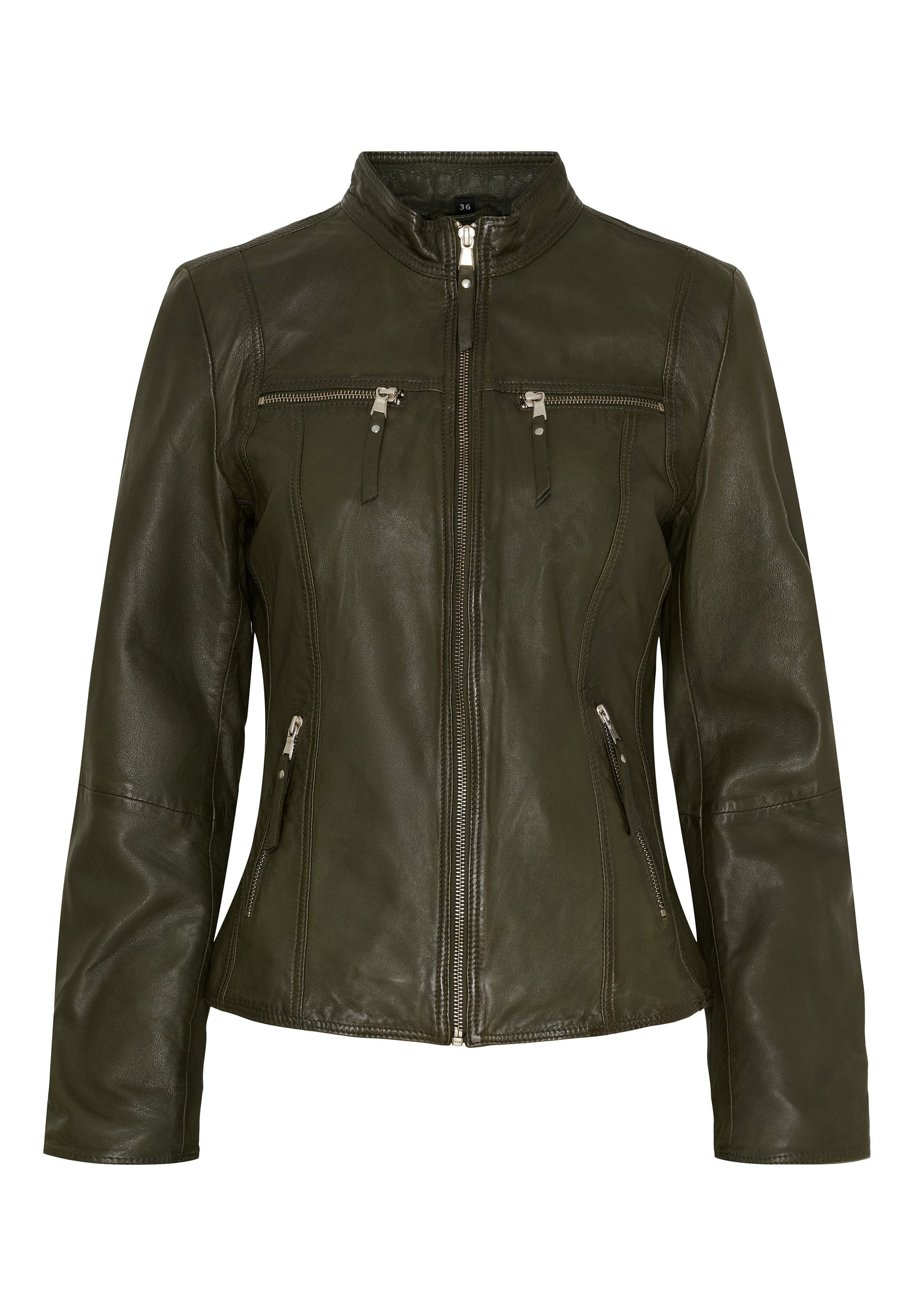 NOTYZ Klassisk og tidløs læderjakke Jakker Dark Leaf Green w Silver acc.