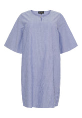NO. 1 BY OX Klassisk stribet kjole Kjoler Denim blue pinstripes
