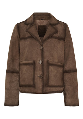 NOTYZ Kort blazer i ruskind Jakker Brun