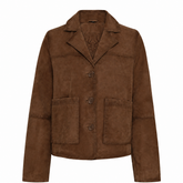 NOTYZ Kort blazer i ruskind Jakker Brun