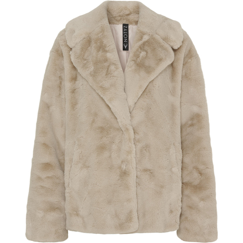 NOTYZ Kort faux fur jakke Frakker Beige