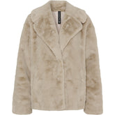 NOTYZ Kort faux fur jakke Frakker Beige