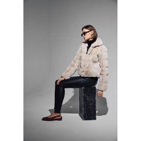 NOTYZ Kort faux fur jakke Jakker Beige