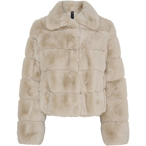 NOTYZ Kort faux fur jakke Jakker Beige