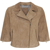 NOTYZ Kort jakke i ruskind Blazers Dark Stone w. Light Gold acc.