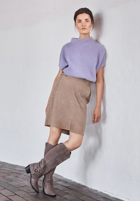 BTFCPH Kort nederdel i ruskind Nederdele Hvid