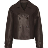 BTFCPH Kort trenchcoat i læder Jakker Dark Truffle