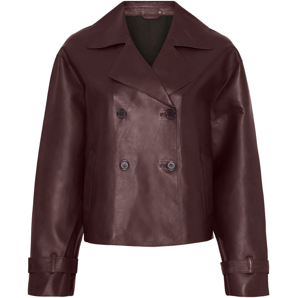 BTFCPH Kort trenchcoat i læder Jakker Rød