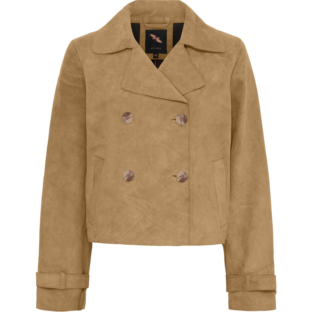 BTFCPH Kort trenchcoat i ruskind Jakker Beige