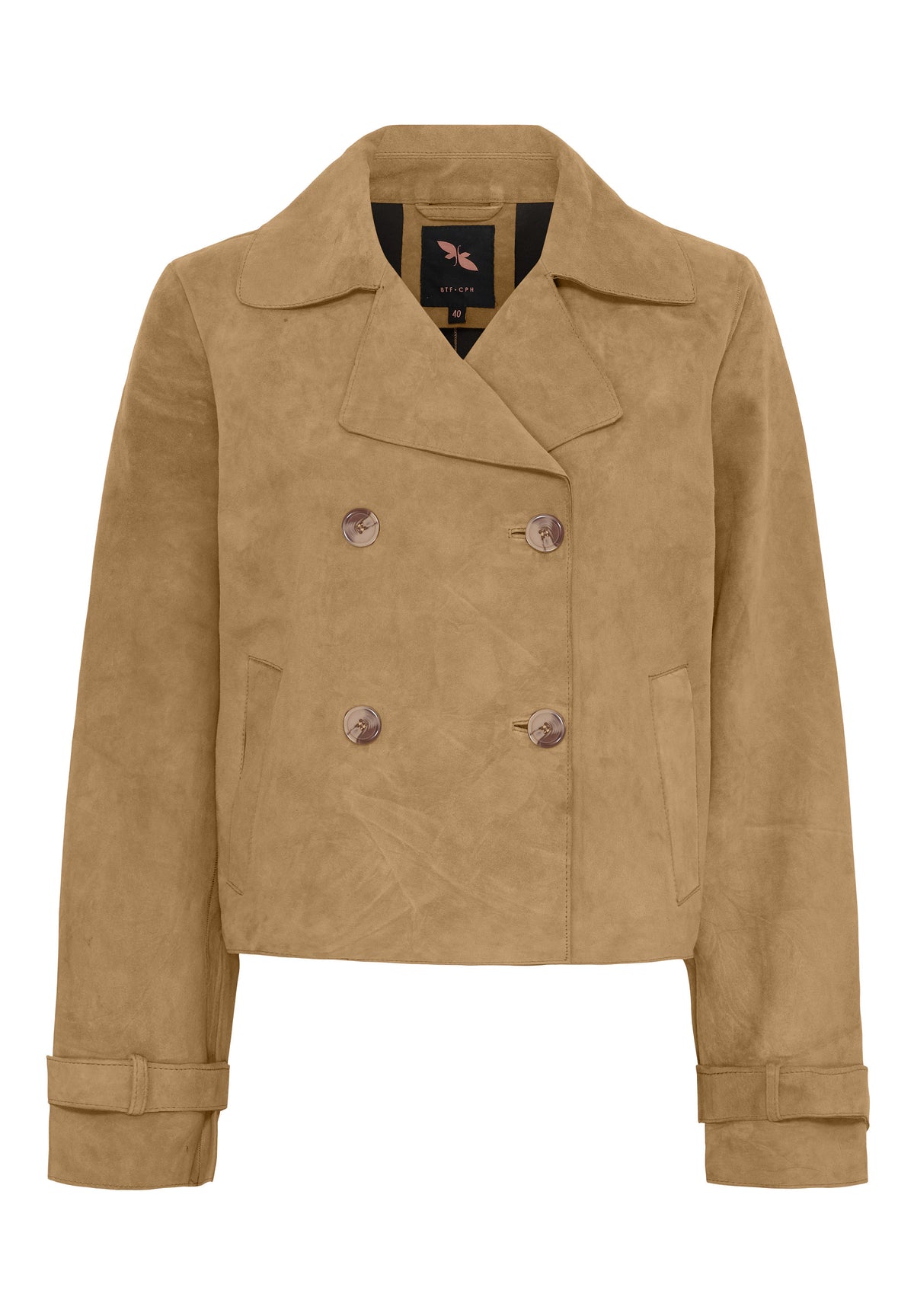 BTFCPH Kort trenchcoat i ruskind Jakker Beige