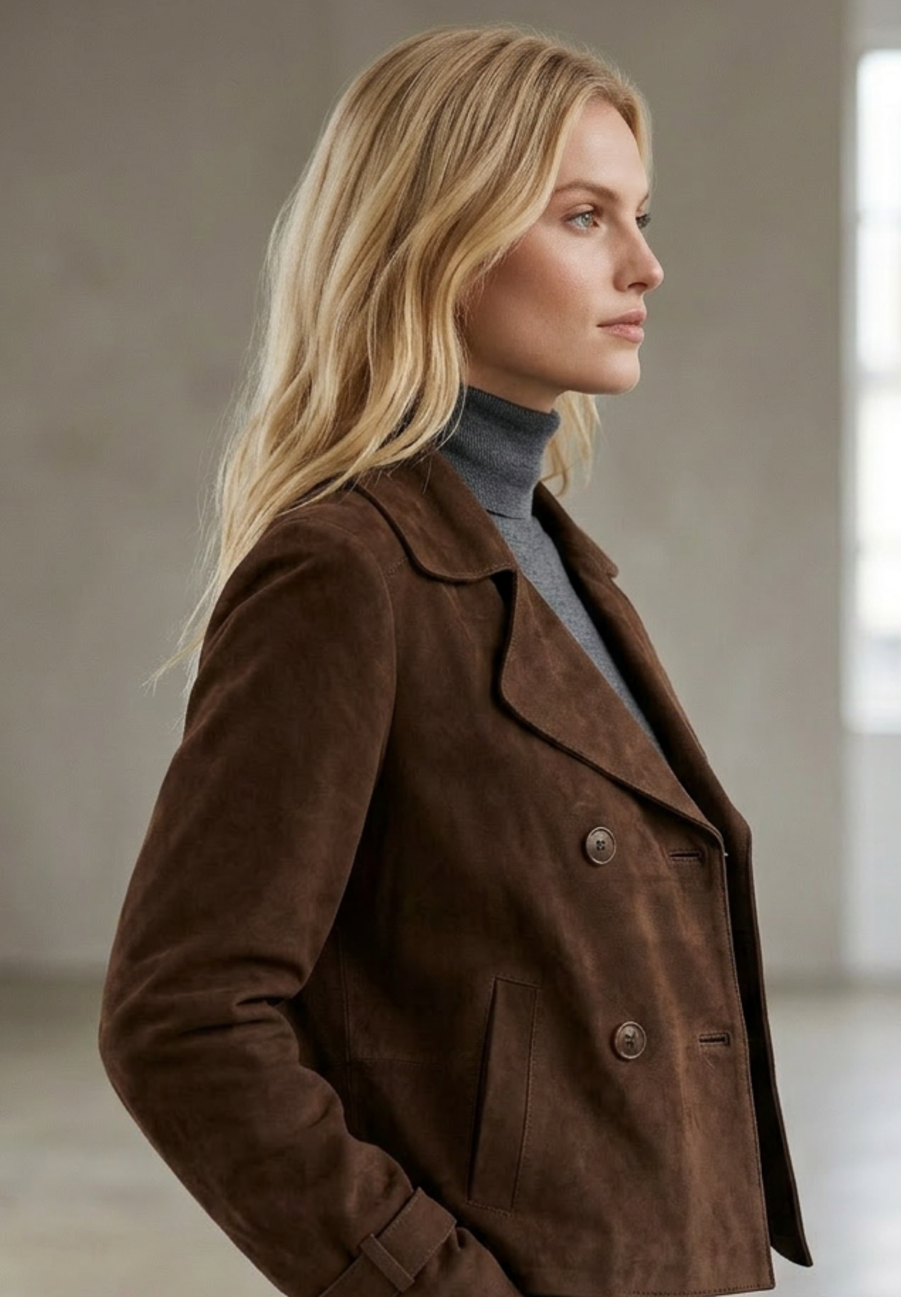 BTFCPH Kort trenchcoat i ruskind Jakker Brun