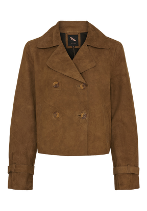 BTFCPH Kort trenchcoat i ruskind Jakker Caramel